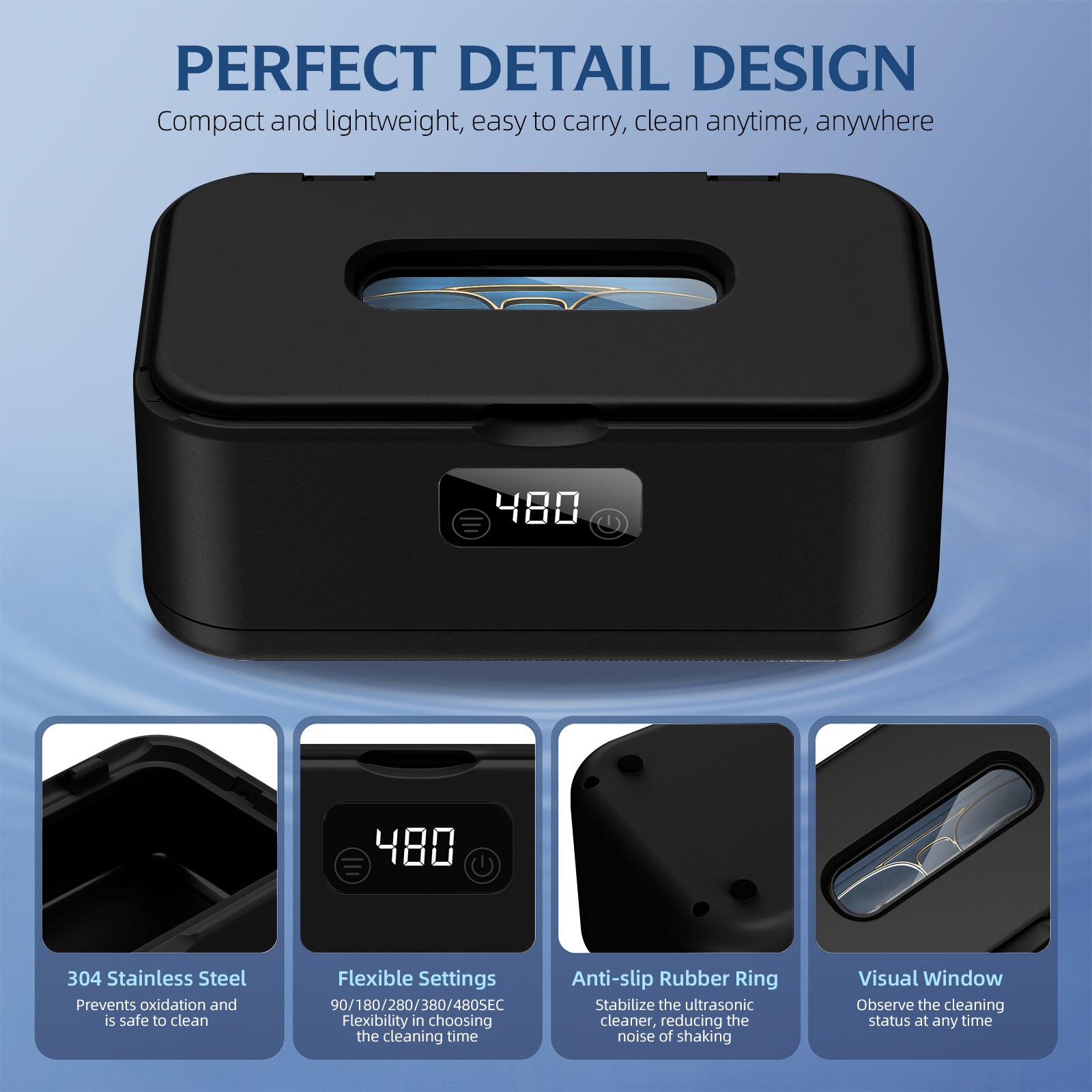 50kHz Ultrasonic Jewelry Cleaning Machine