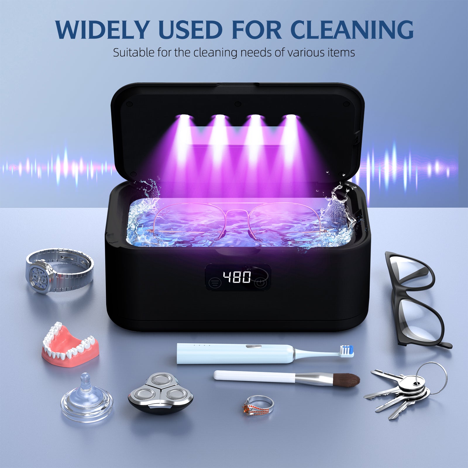 50kHz Ultrasonic Jewelry Cleaning Machine