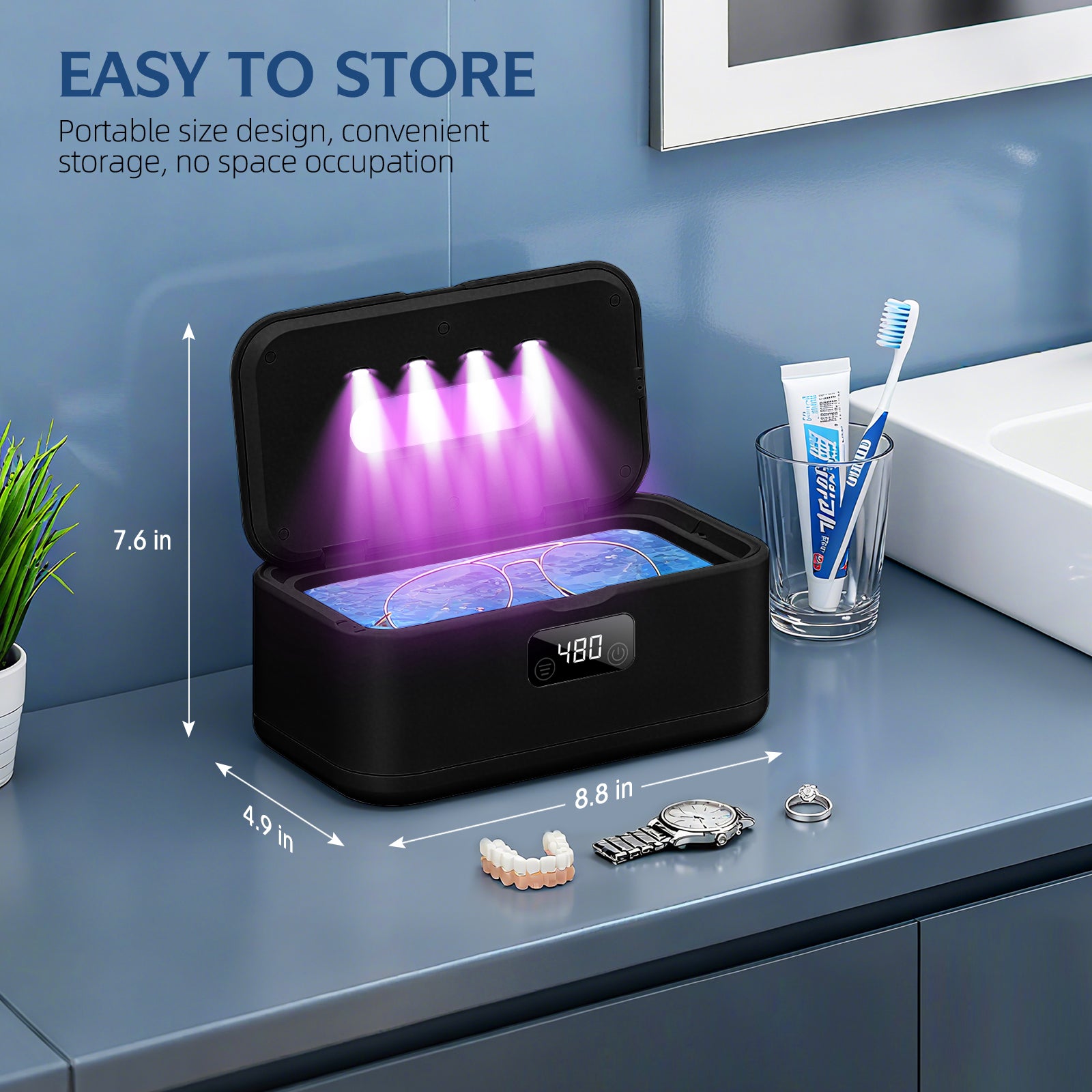 50kHz Ultrasonic Jewelry Cleaning Machine