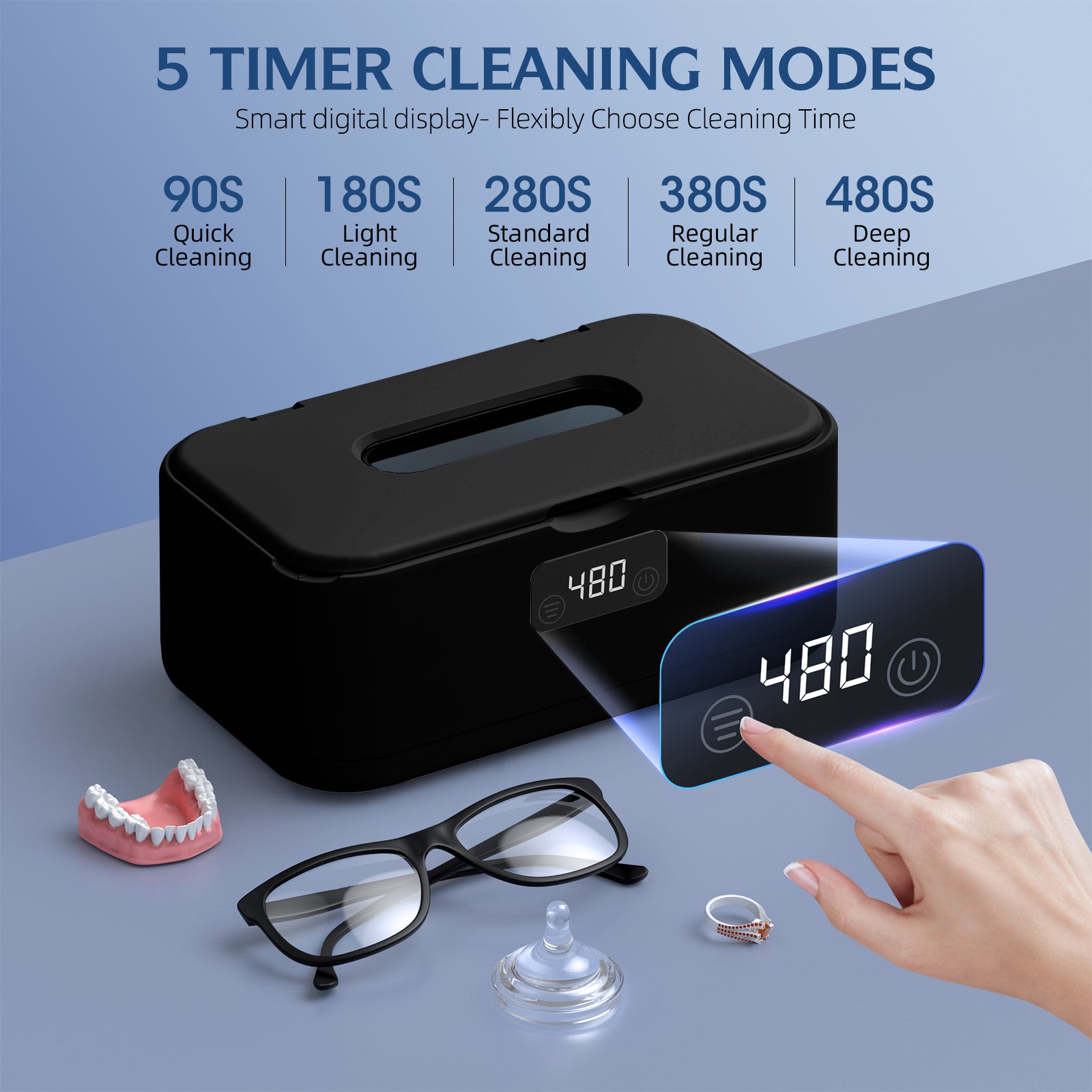 50kHz Ultrasonic Jewelry Cleaning Machine