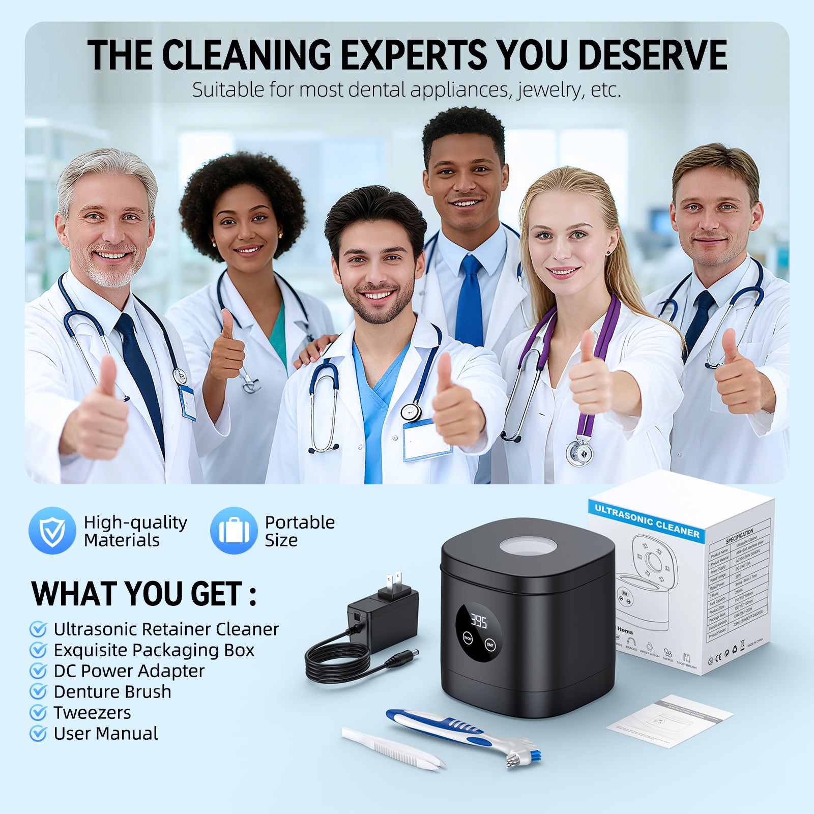 U200 52kHzUltrasonic Denture Cleaner
